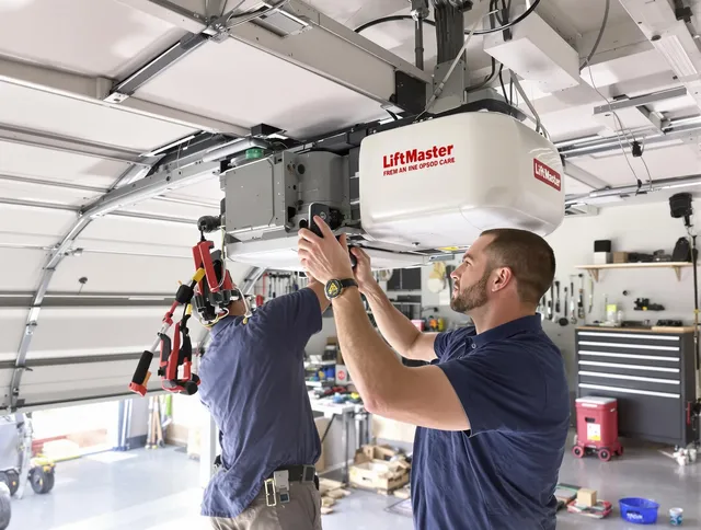 Willimantic Garage Door Repair technician performing advanced diagnostics on garage opener in Willimantic